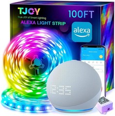 Multicolor Smart LED Strip Lights 100ft – App & Remote Control for Mood Lighting