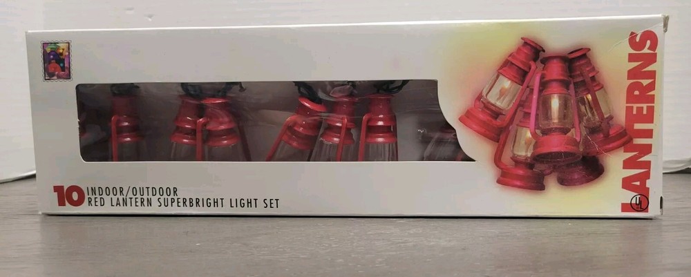 Red Lantern Lights 10 Plastic Seasonal Specialties Indoor /outdoor