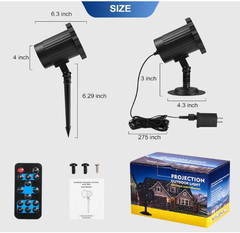Proyector láser RGB exterior IP65 con efectos de cielo estrellado y luciérnagas.