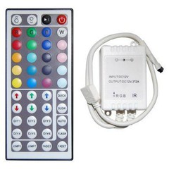 5M 5050 RGB 300LED Strip Light Black PCB Non-Waterproof / 24/44keys Remote/Power