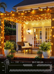 2 Pack Solar String Lights Outdoor Waterproof, 80 FT 200 LED Solar Powered Chris