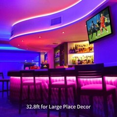 32.8ft RGB LED Strip Light Kit 600 LEDs Adhesive LED Tape Light for Home Decor