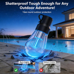 Outdoor String Lights, 150FT RGB+IC outside Light Dimmable Shatterproof LED Bulb