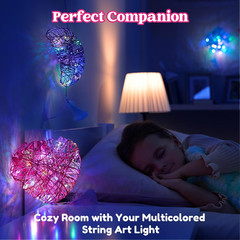 Klever Kits 3D String Art Kit for Kids, Light up String Light Toy with 30 Multi-