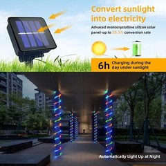 Solar 50-300LED Powered Fairy String Rope Strip Lights Outdoor Garden Patio