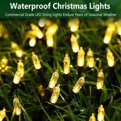 HoliDecor Christmas Lights – Battery Operated String 1 Pack, Warm White
