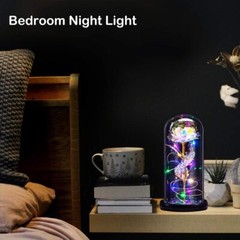 Eternal Forever Galaxy Rose Flower In Glass Dome LED Light Valentine’s Day Gift