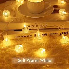 Merdeco Globe, Plug in String Lights 10ft/3m 20 LED Bulb Warm White Fairy Lights