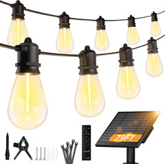 100FT Solar-String-Lights-Outdoor-Waterproof, 31+2LED S14 Shatterproof Bulb, Pat