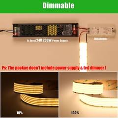 3000K COB LED Strip Light 3cm Wide 1600Leds/m DC 24V Flexible Home DIY Lighting