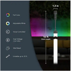 Hampton Bay Smart 1000 Lumen 16ft White RGB LED Neon Flex Rope Light 120V Plugin