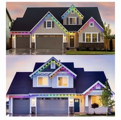 60ft Permanent Outdoor Lights With 36 LED Eaves IP67 Waterproof Smart RGB Lights