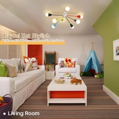 Zoryata 33 Kids Ceiling Light Fixture Colorful 8-Light Sputnik Chandelier