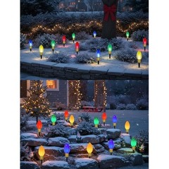 Energy Saving Outdoor Pathway Lights Connectable Christmas Decor Stake Lights US