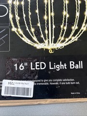 16” Outdoor/Indoor LED Light Ball End To End Connection Made In China Open Box.