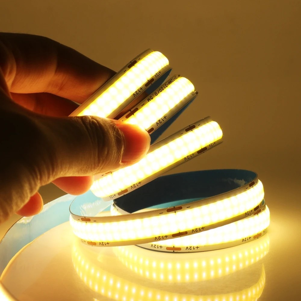 Double Row COB LED Strip 600 LEDs/M 24V Flexible FOB LED Tape Light For Decor