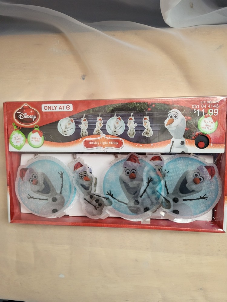 NEW Disney Exclusive Frozen Olaf Holiday Light String Snowman (11.15ft long)