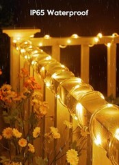 Solar-Powered String Lights Outdoor,Tube Lights for Garden, Patio & Pool Decor