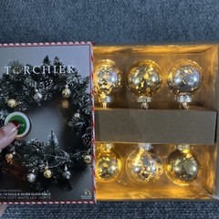 LED Ball Garland Holiday Mercury Glass Look 10 Wreath String Lights Decor New