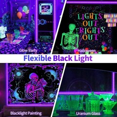 Black Light Strip 50ft 900 LEDs Dimmable 12V 385-400nm – Perfect for Glow