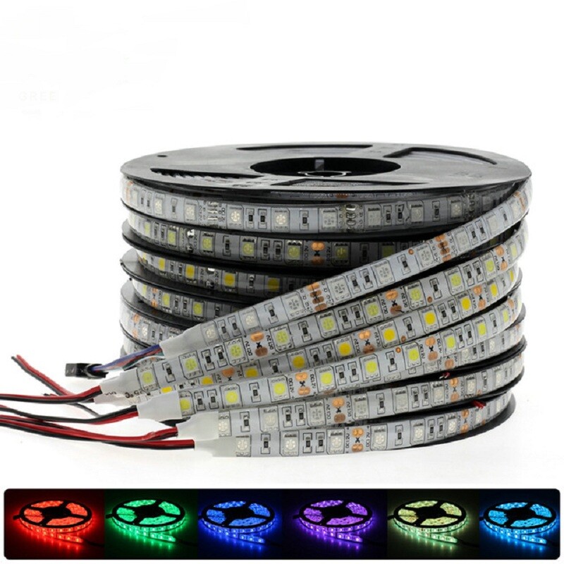 DC12V 3.28-16.4ft SMD 5050 RGB white Waterproof 300LED Flexible Tape Strip Light