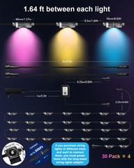 Permanent Outdoor Lights Pro,200Ft with 120 LED RGB IC Smart Eave Light for Outd
