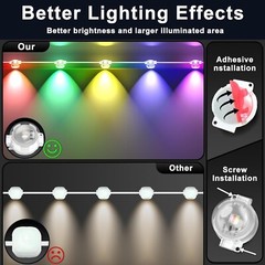 Luces exteriores permanentes, luces de alero RGB de 200 pies con control de apli