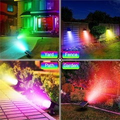 RGB Solar Lights Outdoor Waterproof IP65, 7 Lighting Modes Color Changing 26 …