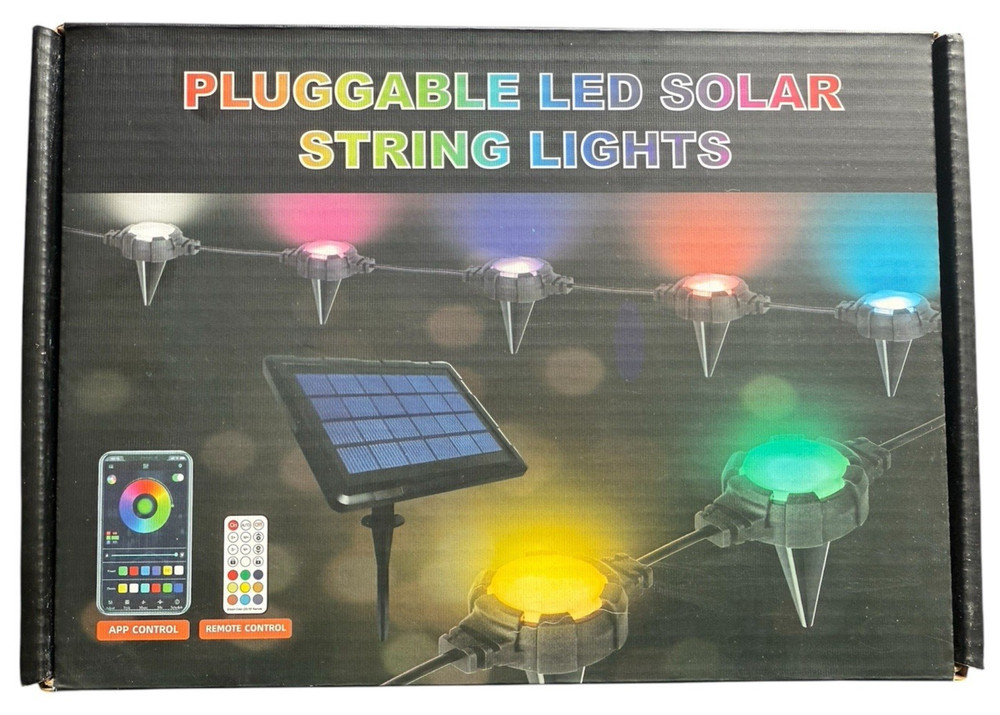 16 Pluggable Waterproof LED Solar String Lights for Ground or Wall