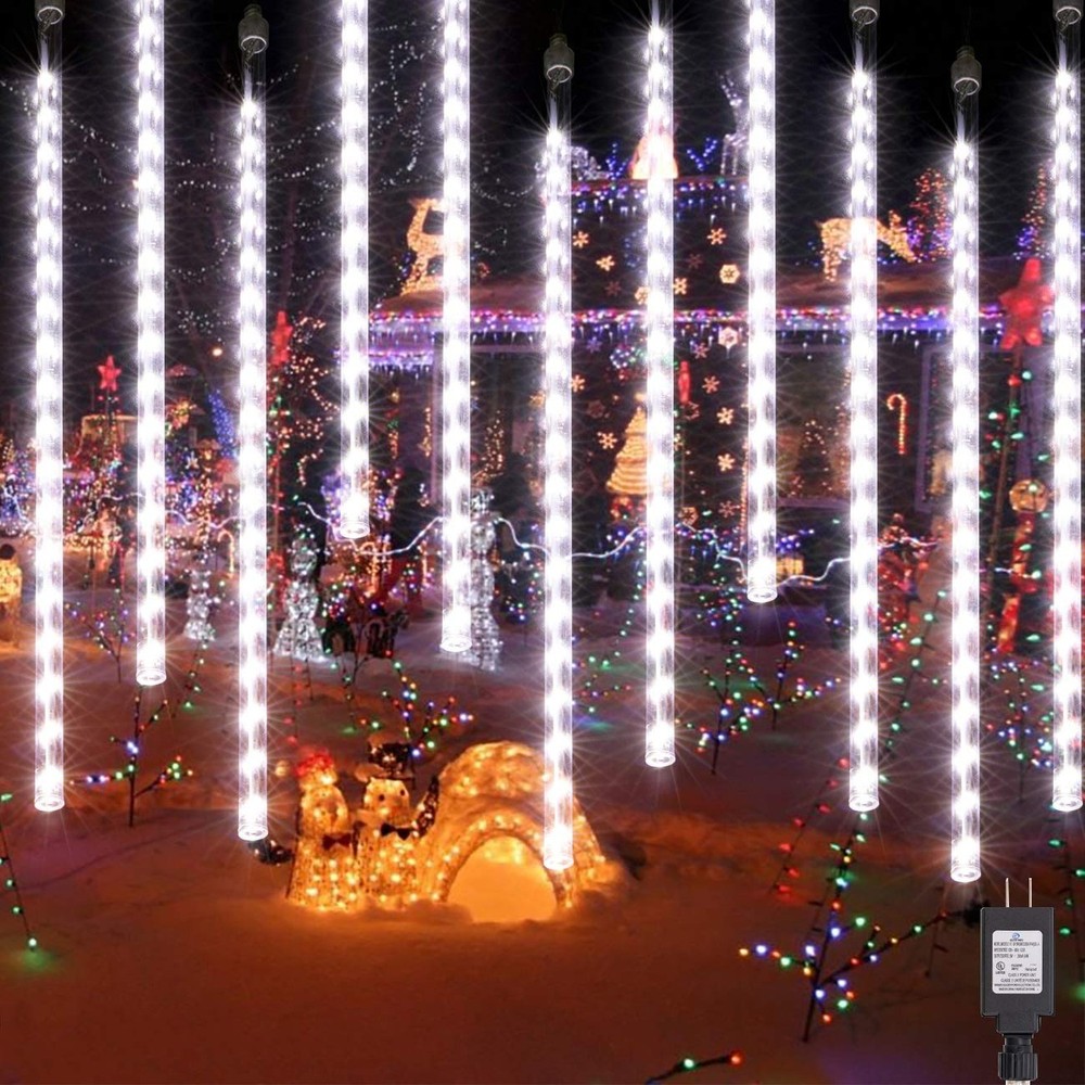 AWQ 16.9 Inch 10 Tubes Meteor Shower Lights 360LED Waterproof Falling Rain Dr…