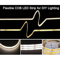 12/24V Flexible COB LED Strip Light 384/528LEDs High Density Tape Car Boat Decor