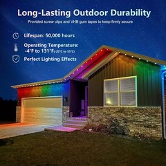 Permanent Outdoor Lights 100ft, Waterproof Smart RGB Outdoor Lights with 72 LEDs