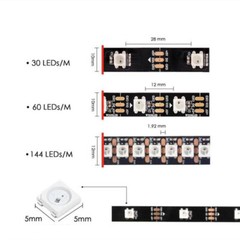 1M 2M WS2812B Pixel 144 LED Strip Lights 5050 RGB IC Individual Addressable DC5V