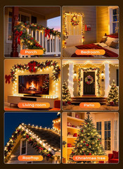 LED String Lights 50 Count 10 Feet Indoor Outdoor White Christmas Decor, Party