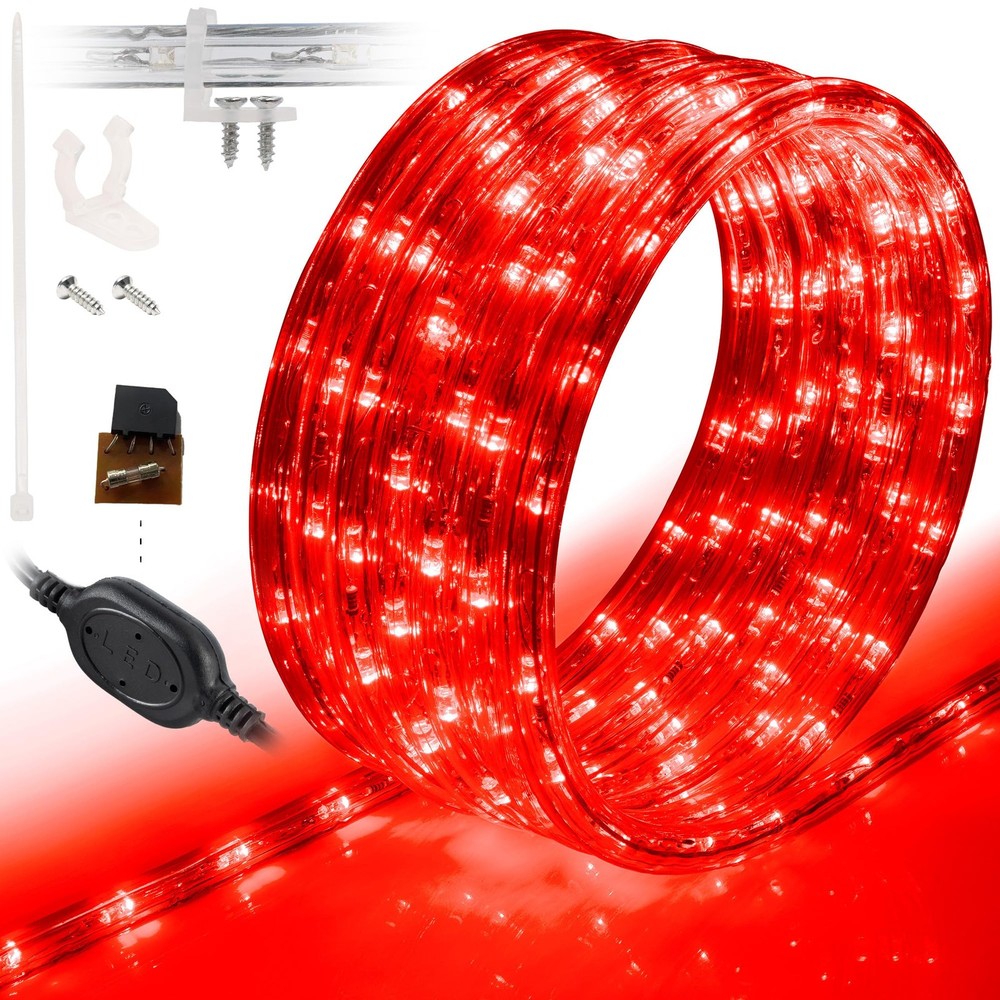 WYZworks 20ft LED Rope Lights, Connectable Waterproof Permanent Outdoor w/ Flexi