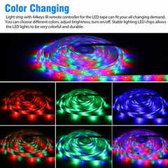 32FT Flexible 3528 RGB LED SMD Strip Light Remote Fairy Lights Room TV Party US