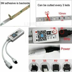 DC12V 5m/10m/15m/20m LED Strip Light 5050 SMD RGB Waterproof WIFI IR Controller