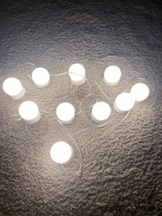 USB LED Bulb/Globe String Lights Clear White, Clear Cord, Inline Switch Vanity