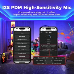 WiFi Ethernet LED Controller with I2S Mic, 20A Fuse, Energy Saving Relay for RGB