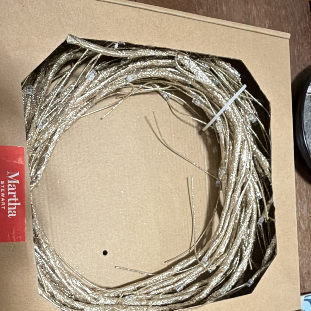 Martha Stewart 9ft Gold LED Garland Warm White Flexible Indoor Wire