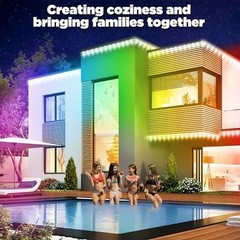 300Ft Permanent Outdoor Lights for House, App & Remote Control, RGB Smart Eaves.