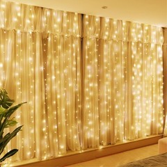 300LED Fairy Curtain Lights, 9.8×9.8Ft USB Plug-in 8 Modes Christmas String H…