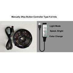 1-5M 5V USB 5050 RGB Color Changing LED Strip Lights TV PC Back Light Controller