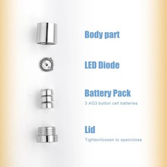 10pcs LED Mini Lights, Small Led Lights for Dollhouse Silver Plastic Battery Inc