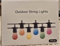 Outdoor String multi color lights, 16 Plastic Bulbs, Brand New In Box!