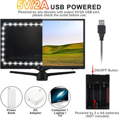16.4FT Daylight White LED Strip Light with USB Plug+Battery Box Operated, 600…