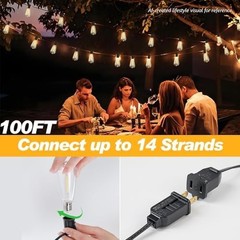 100FT LED Outdoor String Lights Waterproof, Edison Lights for Outside | with …