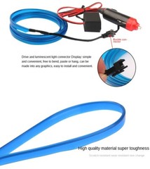 Car Party Neon LED Light Glow EL Wire String Strip Rope Tube Decor + Controller