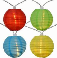 String Lights, 4-inch Round Nylon Lanterns, 6 feet, Multicolor for Parties