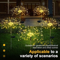 200 LED Solar Firework Party Lights Outdoor Waterproof Lawn Garden Decor Lamp
